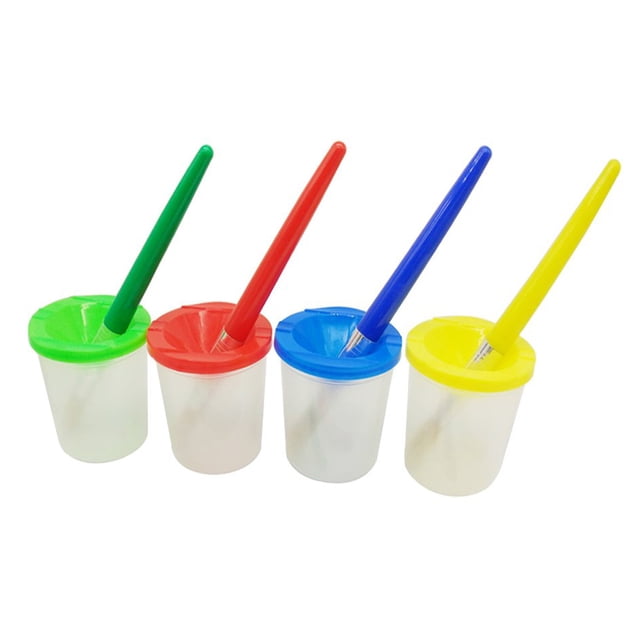 Pinceles de pintura para niños Juego de tazas de limpieza Kit de pinceles de pintura a juego Herramientas de dibujo para niños Scienceny FN0063-00B