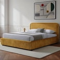 thumbnail image 2 of Omax Decor Chloe Fabric Upholstered Platform Queen Bed in Gold, 2 of 9