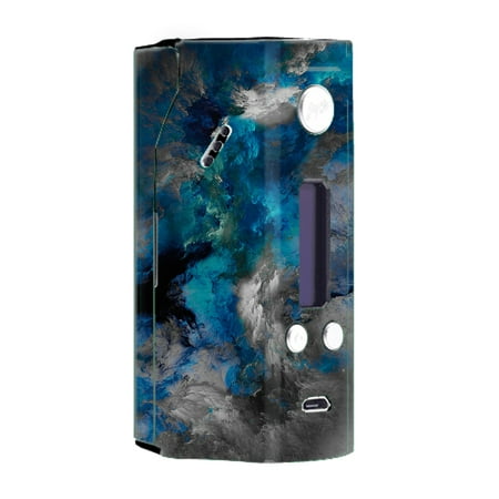 Skin Decal For Wismec Reuleaux Rx200 Vape Mod / Blue Grey Painted Clouds