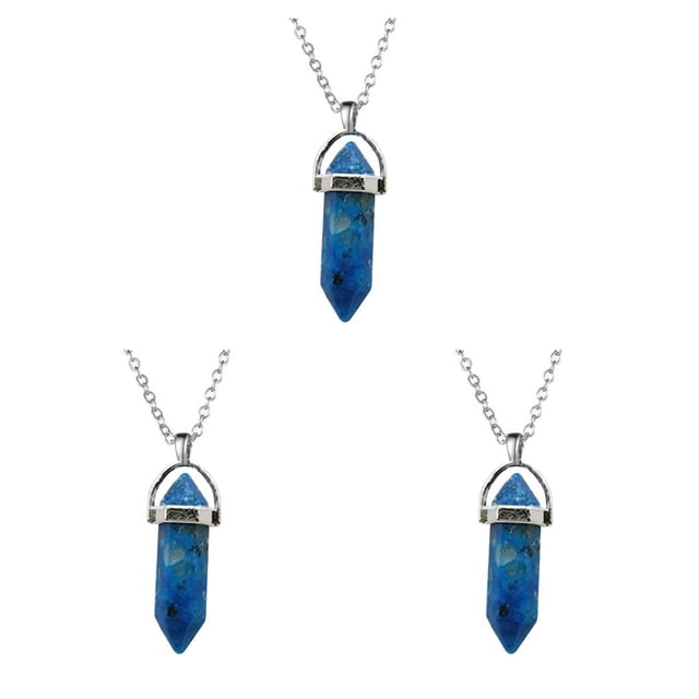 maskred Hexagon Column Charm Findings Handmade Holiday Hanging Pendants Crystal Necklace Earring Keychains Decorations Blue 3Set