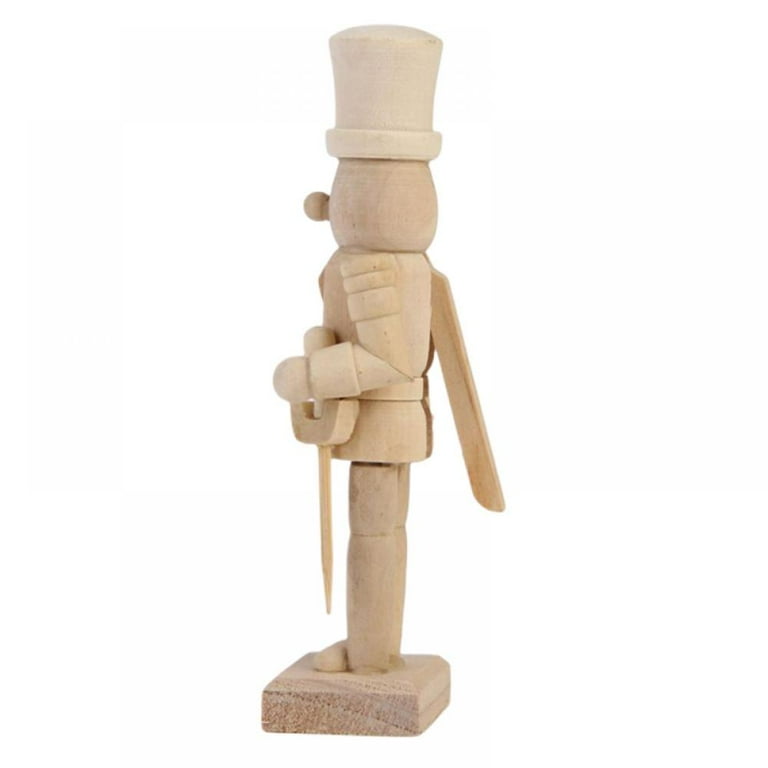 Christmas Nutcracker Soldier 6Pcs Unpainted Wooden Nutcracker