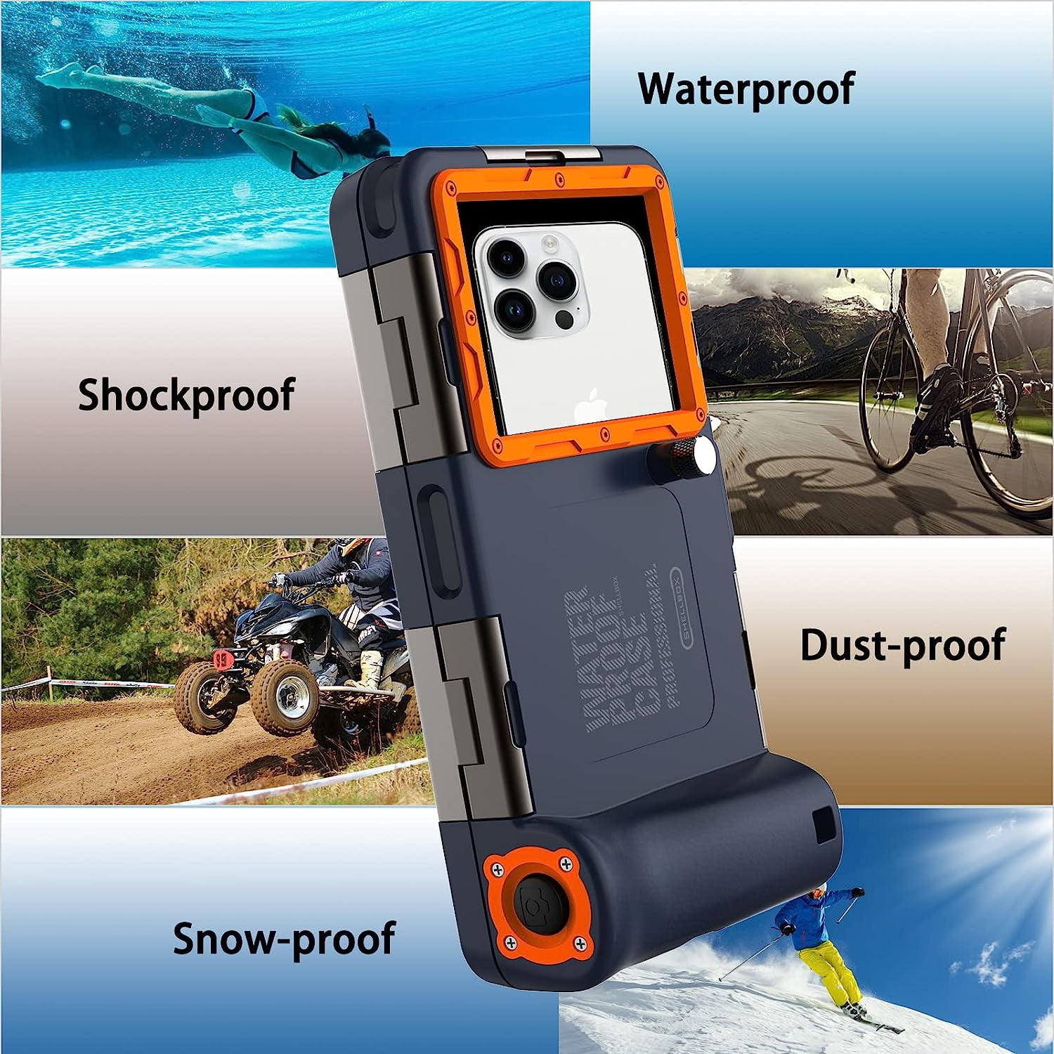 XiHAMA Professional Waterproof Diving Case for Snorkeling, 15M/50FT Underwater Photo & Video Protective Housings with Lanyard Compatible with iPhone 15/14/13/12 Samsung Galaxy S24/S23/S22