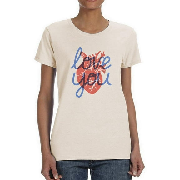 Realistic Heart Love You T-Shirt Women -Image by Shutterstock, Female Large