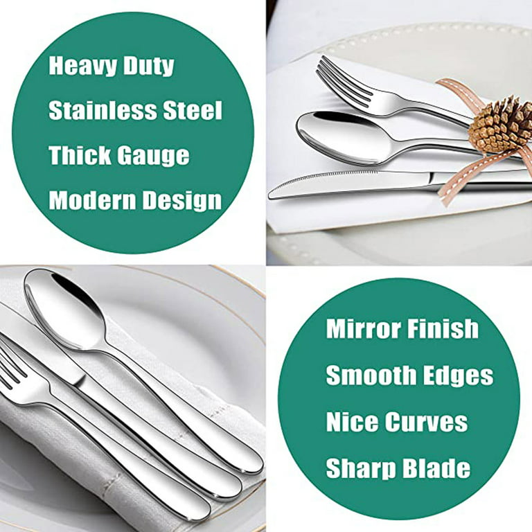 40-Piece Silverware Set, Heavy Duty Stainless Steel Flatware Set for 8,  Food-Grade Tableware Cutlery Set, Utensil Sets for Home Restaurant, Mirror