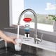 thumbnail image 3 of Kitchen Sink Taps Mixer 1 Hole, Single Lever 360 Swivel High Spout for Kitchen Sink with Standard Fittings, Chrome, Silver, 3 of 4
