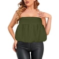 thumbnail image 4 of GEWSEY Women's Bubble Skirt Elastic High Waisted Puffy Skorts Shorts Y2k Skirts with Shorts Underneath (Army Green, L), 4 of 8