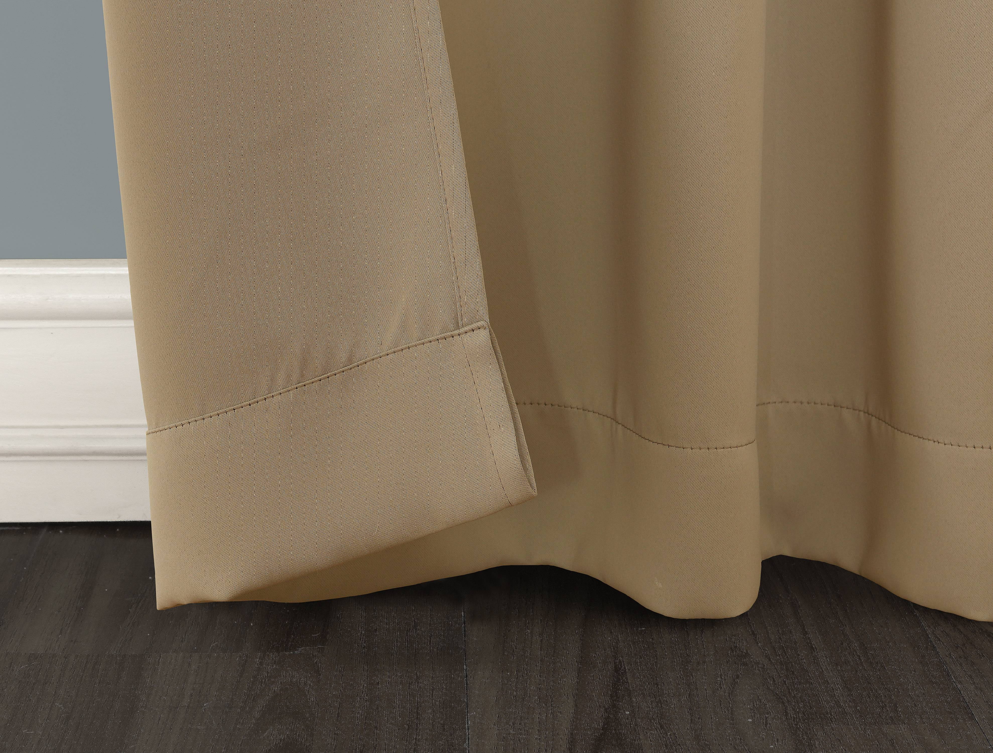 Sun Zero Nolan Energy Saving Blackout Rod Pocket Curtain Panel, 40"x63", Taupe (Single Panel)