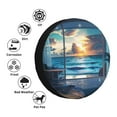 thumbnail image 4 of Salouo Ocean View Bedroom Print Spare Tire Cover 14-17 inch Spare Tire Protector Universal Tough Tire Wheel Cover for Trailer SUV and Truck-16 inch, 4 of 6