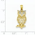 thumbnail image 2 of Pendentif Hibou en Or Jaune Rhodié 14K avec Diamants, 2 of 2