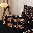 thumbnail image 6 of Homewish Vintage Cowboy Boots Zipper Full Size Comforter Sets with Fitted Sheet and 2 Pillowcases,Retro Floral Cactus Zipper Bedding Set,Black Brown,Black Reversible,4pcs, 6 of 8