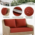 thumbnail image 2 of Pakunoda Outdoor Loveseat Cushion Set 46 x 26 Inch, Water Repellent, Fade Resistant, Patio Loveseat Replacement Cushions for Couch Bench and Swing, Terrs Red, 2 of 5