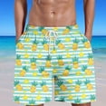thumbnail image 2 of Dovford Swimming Shorts for Men Swimsuit Board Shorts Pineapple Print with Pockets Regular Fit Pull-on Drawstring Nylon Board Shorts, 2 of 5