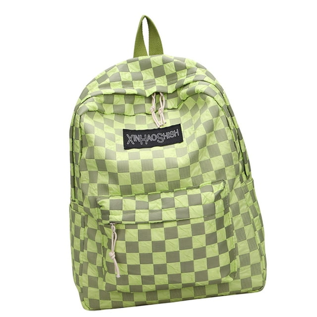 Mochila escolar, mochila de gran capacidad, bonita, con asa superior, mochila informal para verde