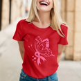 thumbnail image 2 of TSADFHJI Hauts de Vacances pour Femmes T-Shirt Imprimé à Manches Courtes Col Rond Blouse TTTG Rouge, 2 of 5