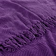thumbnail image 3 of Home Soft Things Reversible Tweed Throw Blanket, Super Soft & Cozy - Imperial Purple, 60x80", 3 of 9