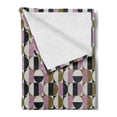 thumbnail image 2 of Retro Soft Flannel Fleece Blanket, Bauhaus Style Abstract Geometric Pattern with Contrast Circles Squares and Rectangles, Cozy Plush for Indoor and Outdoor Use, 50" x 70", Multicolor, by Ambesonne, 2 of 5