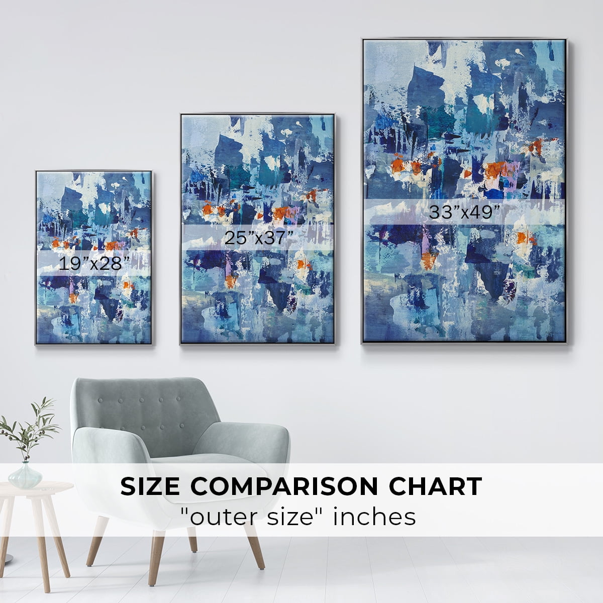 Reticent III Framed Premium Gallery Wrapped Canvas - Ready to Hang - 25 x 37 - Silver Floating Frame
