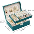 thumbnail image 3 of Travel Jewelry Organizer Box | Travel Jewelry Case Large Jewelry Boxes for Women | Jewelry Travel Organizer, PU Leather Jewelry Travel Case for Women | Earring Organizer with Lock - Green, 3 of 9