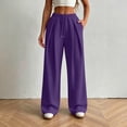 thumbnail image 2 of Ixbnca Womens Sweat Pants Comfortable Pleated Drawstring Sports Pants with Pockets Loose Elastic Waist Workout Pants, 2 of 7