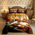 thumbnail image 2 of Erosebridal Fall Window Queen Comforter Set 3 Pieces,Cozy Autumn Comforter Sets Queen,Gold,Reversible,1 Comforter and 2 Pillowcases, 2 of 6