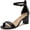 Black Leather, variant on Janet Womens Leather Ankle Strap Low Heel Sandals Open Toe Strappy Heels Comfort Dressy Party Shoes BLK Suede 10