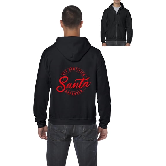 MmF - Men's Sweatshirt Full-Zip Pullover - ELF CERTIFIED SANTA APPROVED XMAS