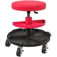 thumbnail image 1 of Rolling Garage Stool, 300 LBS Capacity Mechanic Stool with 2.5" Wheels, Tool Trays Storage, Adjustable Height, Red,Red, 1 of 7