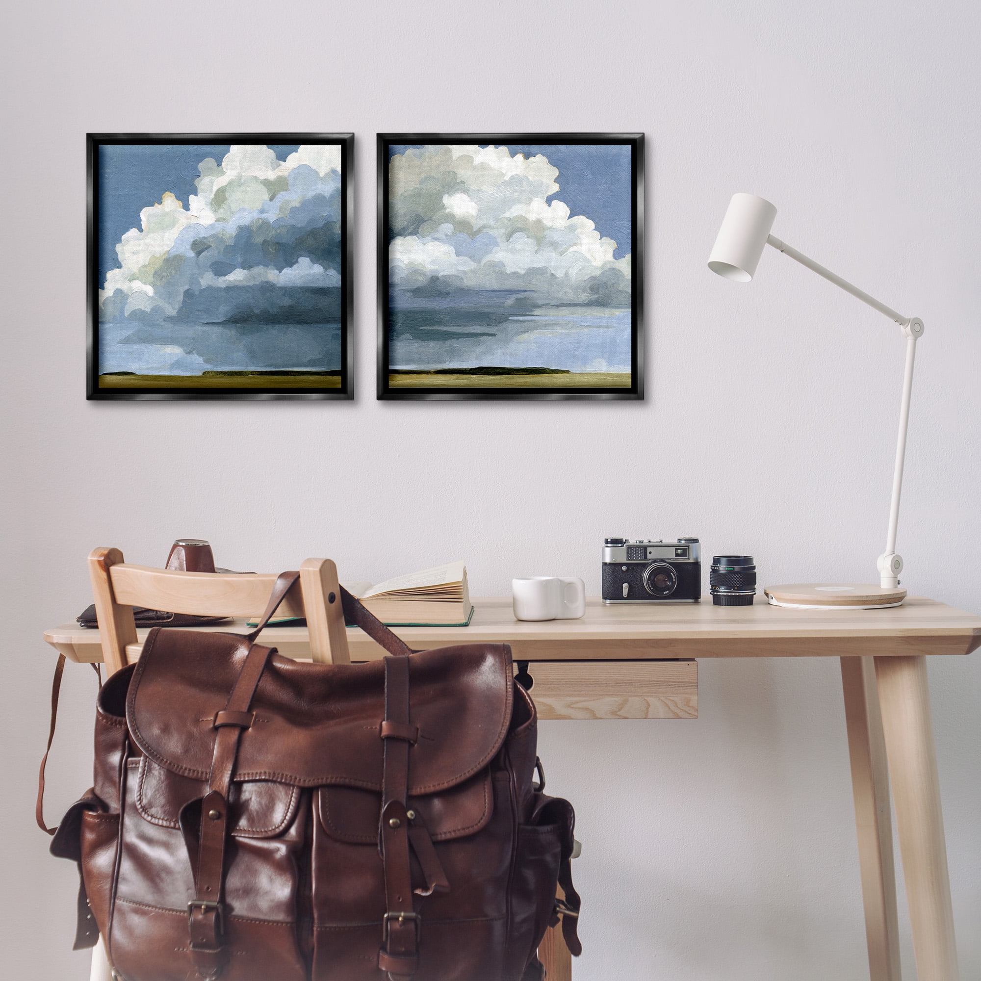 Stupell Industries Sublime Outdoor Weather Landscape Landscape Painting Black Floater Framed Canvas Art Print Wall Art, 18 x 18, Set of 2