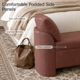 thumbnail image 3 of Usaint Upholstered Storage Bench, Padded Armrest Bedroom Bench for Bedroom, Entryway, Living Room, Rust, 3 of 11