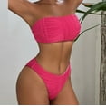 thumbnail image 2 of VSSSJ Womens Bandeau Two Piece Bikini Swimsuits Strapless Top with High Cut Bottom Bathing Suits Sexy Solid Color Push-Up Tie Back Swimwear, 2 of 8