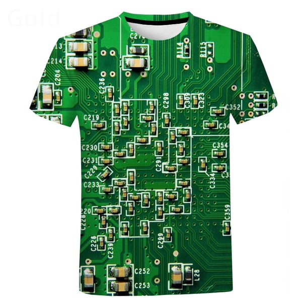 Camiseta de hip hop con Chip electrónico para hombre y mujer, camiseta de gran tamaño con estampado 3D a máquina, camisetas de manga corta de estilo Harajuku para verano Tan Jianjun unisex