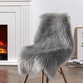 Grey Soft Small Faux Fur Rug 2x3 Feet - Fluffy Faux Sheepskin Throw for ...