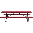 thumbnail image 3 of Global Industrial 694555RD 8 ft. Rectangular Outdoor Steel & Perforated Metal Picnic Table, Red, 3 of 7