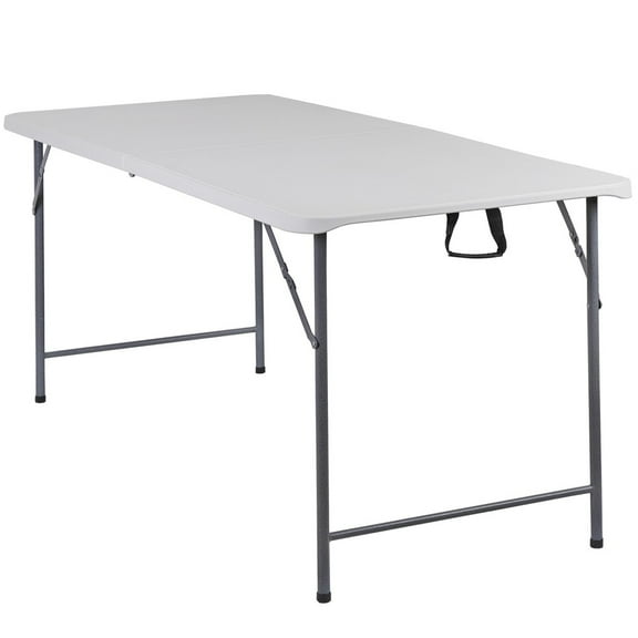 WSSYzyzf 6FT Folding Table, Fold-in-Half Utility Table for Work, Meetings, Parties, and Picnics