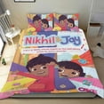thumbnail image 1 of Nikhil y Jay Conjunto de sábanas temático, trío de piezas, cómodo y amigable con la piel, diseño único, regalo de decoración para el hogar para familiares, amigos y fans,135cm *200cm, 1 of 6