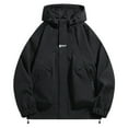 thumbnail image 1 of Mens Windproof Removable Inner Liner Pocket Zipper Jacket Athletic Stretch Ultra Soft Textured Hooded Sweatshirt Warm Casual Fleece Sweat Shirt with Pockets, 1 of 5