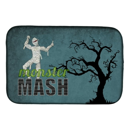 

Carolines Treasures SB3019DDM Monster Mash with Mummy Halloween Dish Drying Mat 14 x 21 multicolor