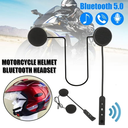 TSV Motorcycle Helmet Wireless Headset Speaker with Bluetooth 5.0, Built-in Microphone & Battery, Support Up/Down Music, Volume Change, Playback Pause, Automatic Callback - Easy and Comfortable to Use