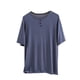 thumbnail image 2 of Blusa de pijama de manga corta para mujer, lisa, informal, a la moda, con cuello redondo, manga corta, para dormir, 2 of 4