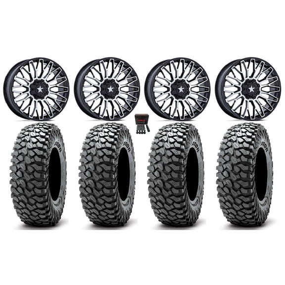 MSA Clubber 15" Wheels Machined 37" RocScraper Tires Can-Am Maverick X3 / Honda Pioneer 1000 / Talon