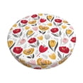 thumbnail image 2 of Lsque Tulips Flowers Round Bar chair cushion covers Velvet Fabric Premium Comfort Protects from Scratches and Stains for 14-17 Inch Chair- 12 inch, 2 of 7