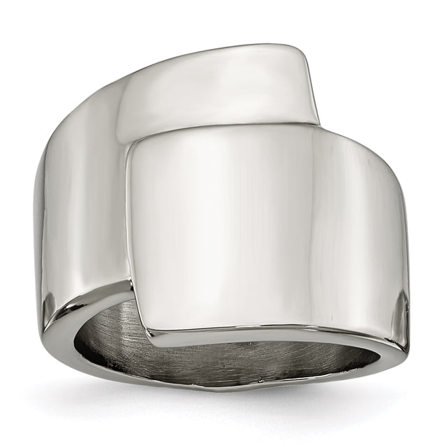 Stainless Steel Polished Fancy Ring 7 Size