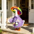 thumbnail image 6 of AuroraX 23 inch Porch Goose Outfits 19" Porch Goose Outfits for all The Seasons Summer Raincoat Outdoor Lawn Garden Decor Seasonal Porch Goose Accessories Purple, 6 of 6