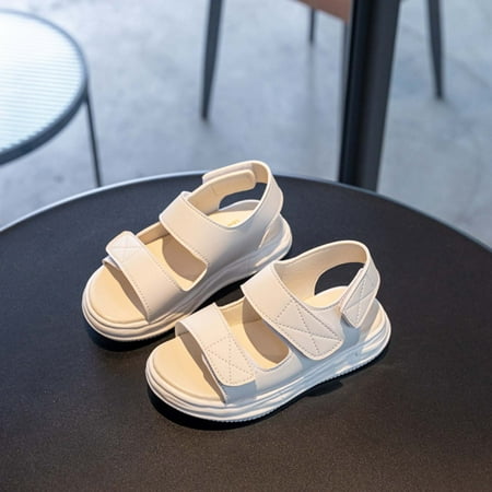 

Juebong Summer Middle And Big Children Girls Boys Beach Shoes Soft Sole Toe Crash Sandals Roman Sandals Beige 8-9 Years