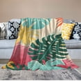 thumbnail image 2 of ONETECH Throw Blanket,Abstract Art Mid Century Leaves Tropical Plants Super Soft Warm Blanket for Couch Lightweight Blanket for Bed Chairs, 2 of 6