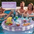 thumbnail image 2 of Sun's Out Floating Snack Bar – Purple Cabana Stripe Pool Float, Ages 14+, 2 of 5