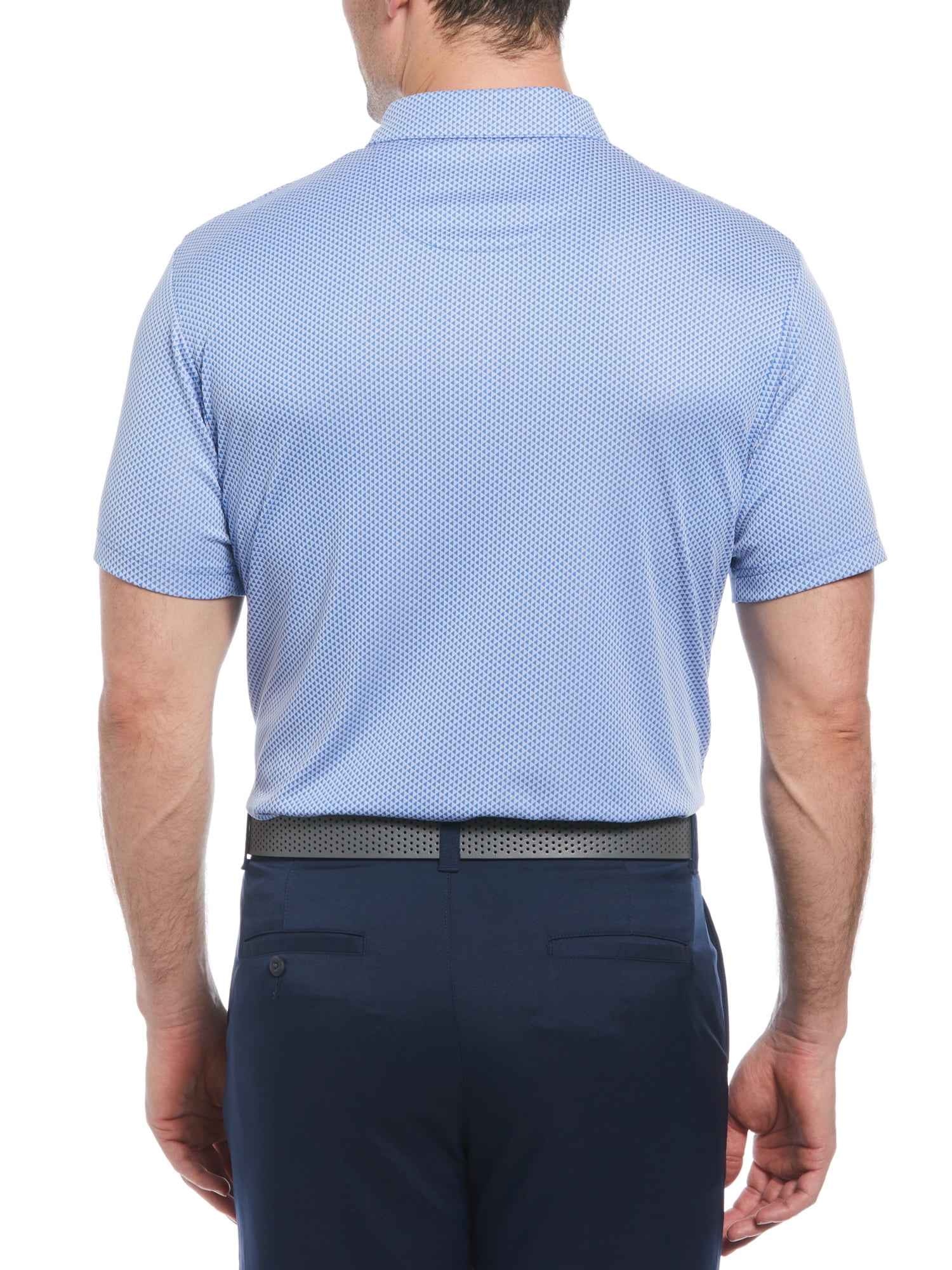 Ben Hogan Men's and Big Men’s Birdseye Geometric Print Jacquard Golf Polo Shirt, up to Size 5XL