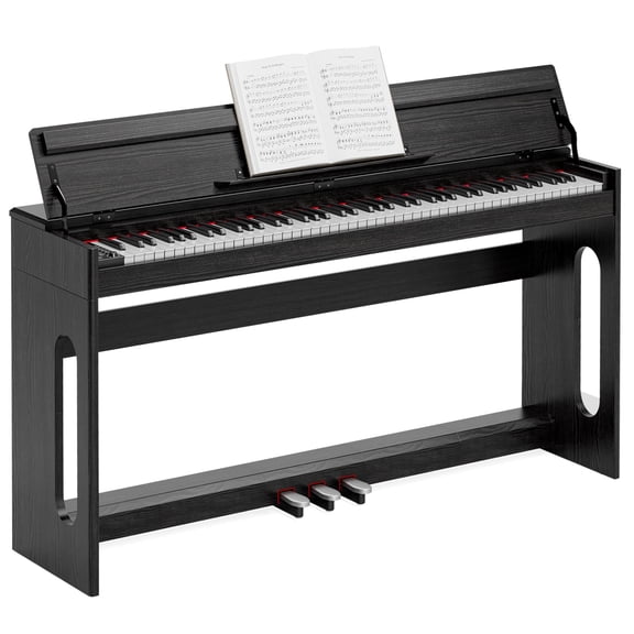 UMOMO 88 Key Digital Piano Keyboard, Full Size Electric Piano with Piano Stand, Headphone Jack, 3 Pedal, Electronic Piano for Beginner, Adults, Black