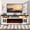 White&Black/Log Fireplace, variant on HARIPUL 70" Fireplace TV Stand for TVs Up to 80" with 36" Electric Fireplace, Entertainment Center with Led Light TV Consoles for Living Room, Firewood