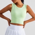 thumbnail image 3 of Débardeur pour Femmes, Coussin de Poitrine Col Rond Couleur Unie Blouse de Sport, 3 of 6